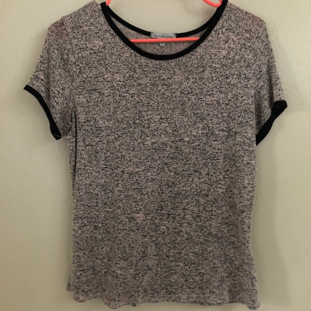 pink & black top